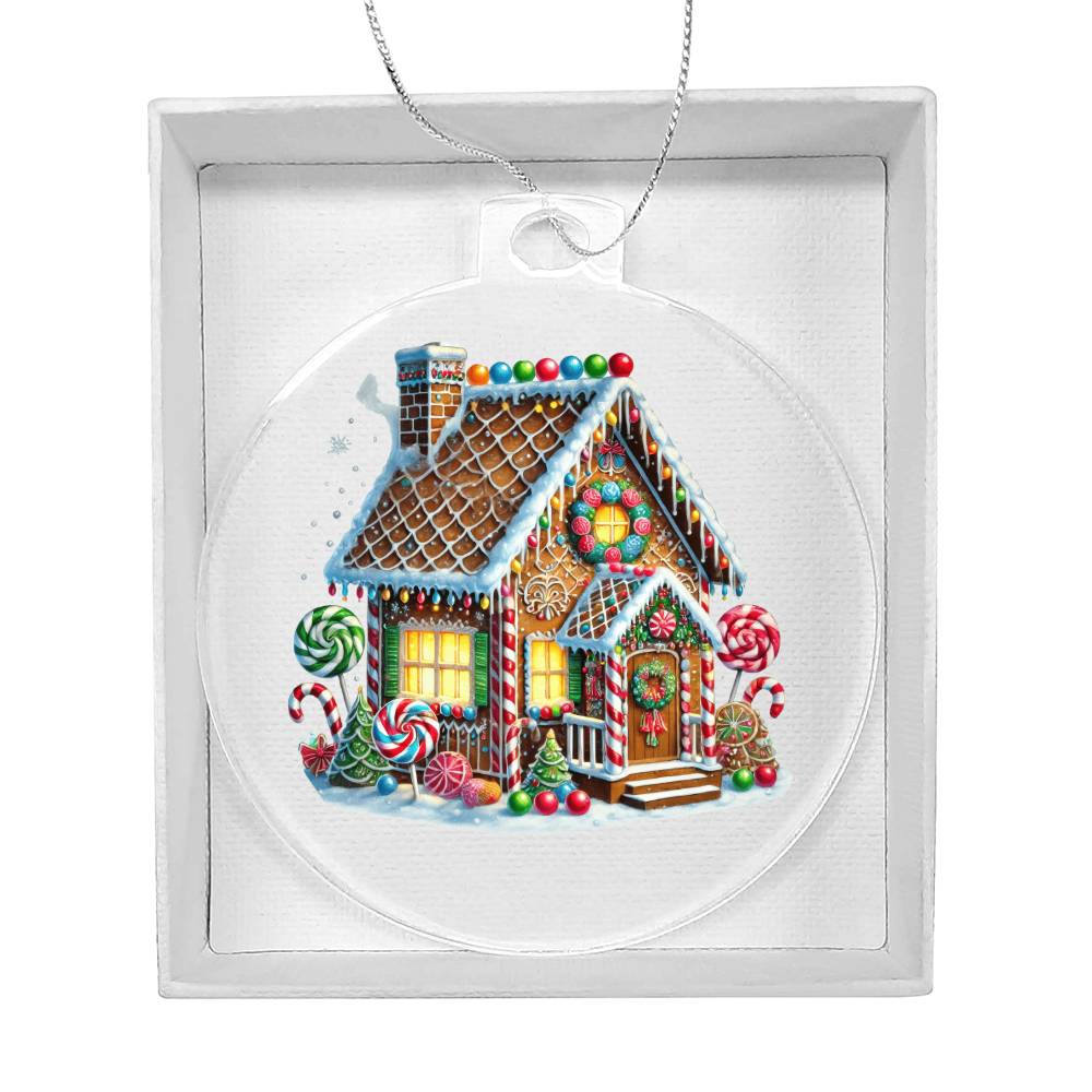 Christmas Gingerbread House 010 - Acrylic Ornament