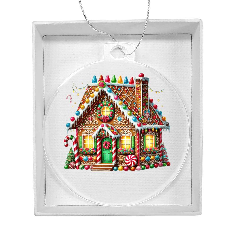 Christmas Gingerbread House 015 - Acrylic Ornament