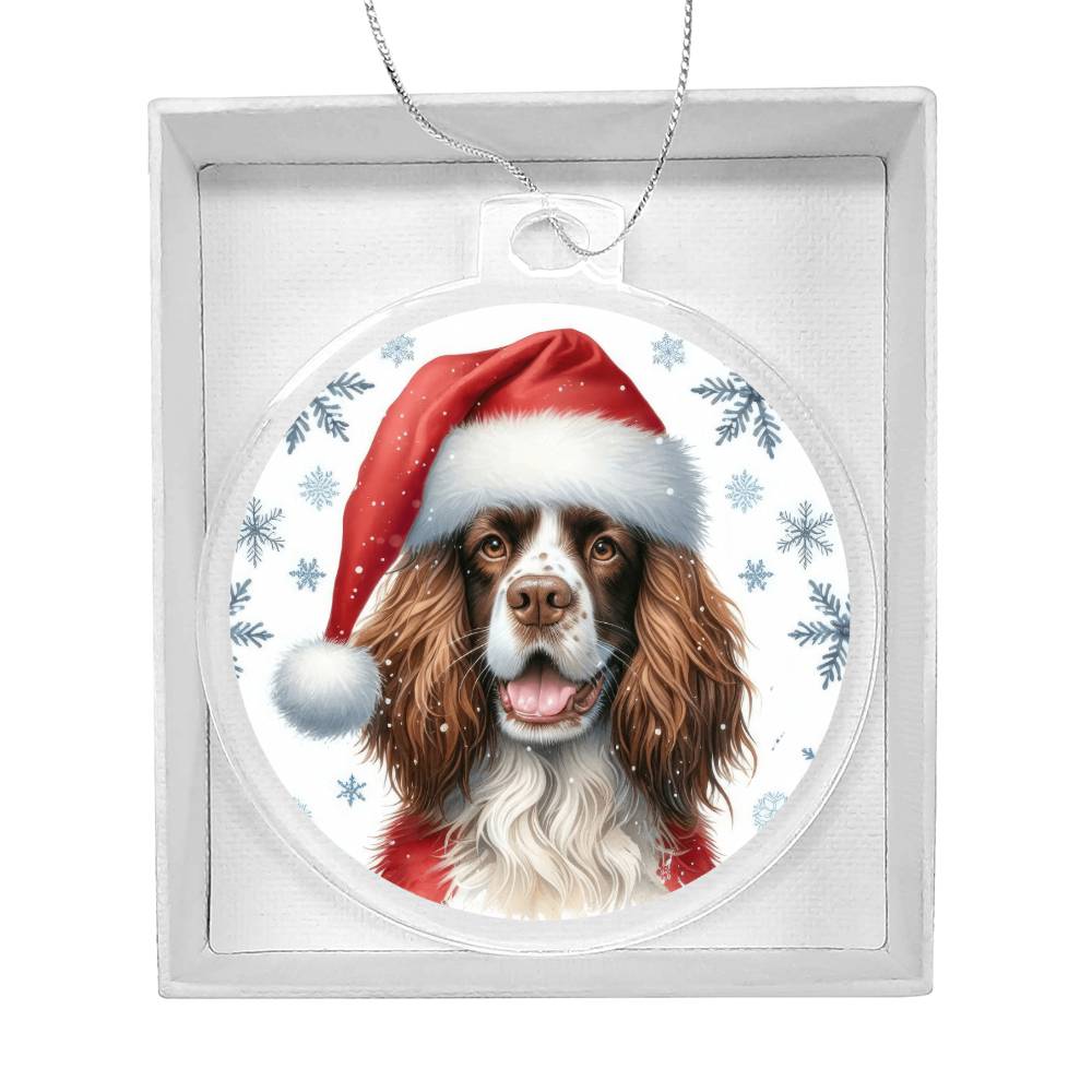 Christmas Dog - English Springer Spaniel - Acrylic Ornament