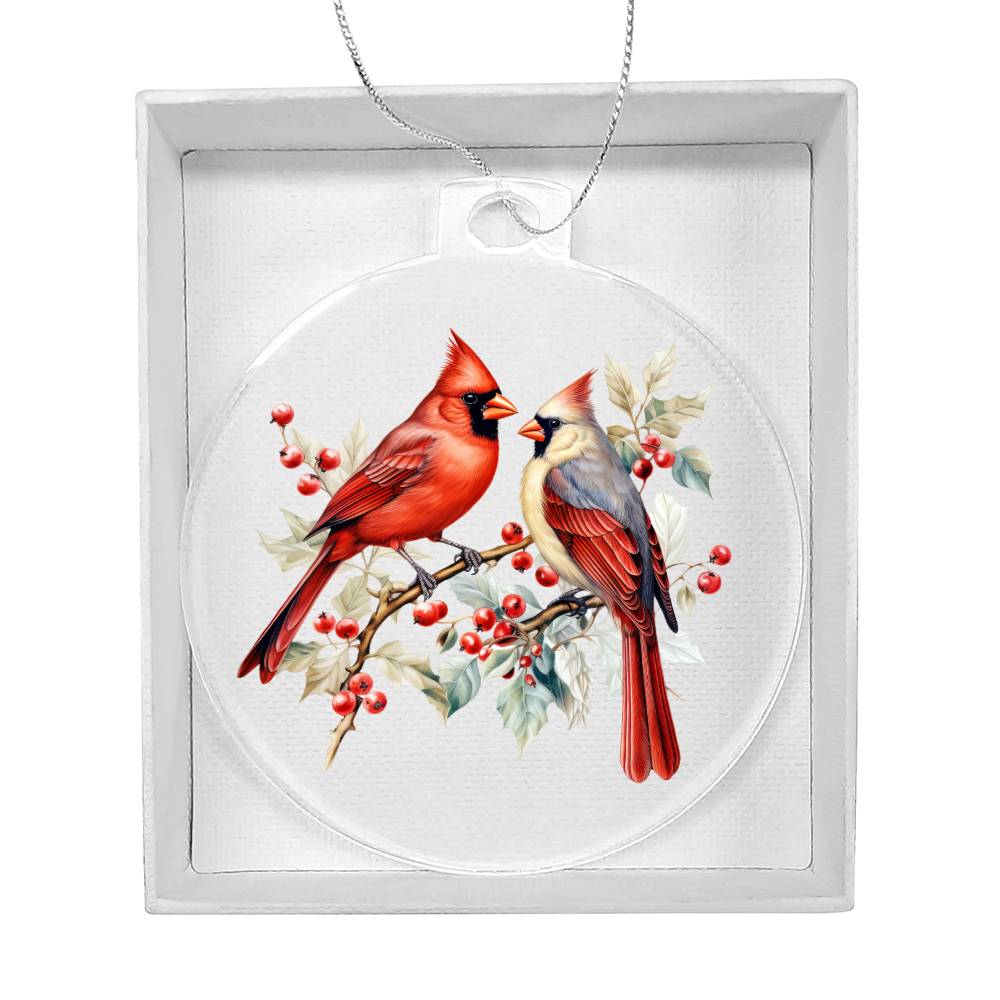 Christmas Cardinal 014 - Acrylic Ornament