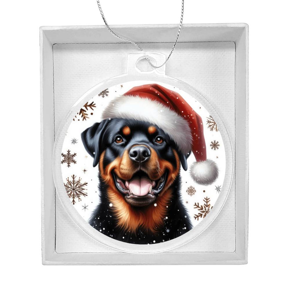 Christmas Dog - Rottweiler - Acrylic Ornament