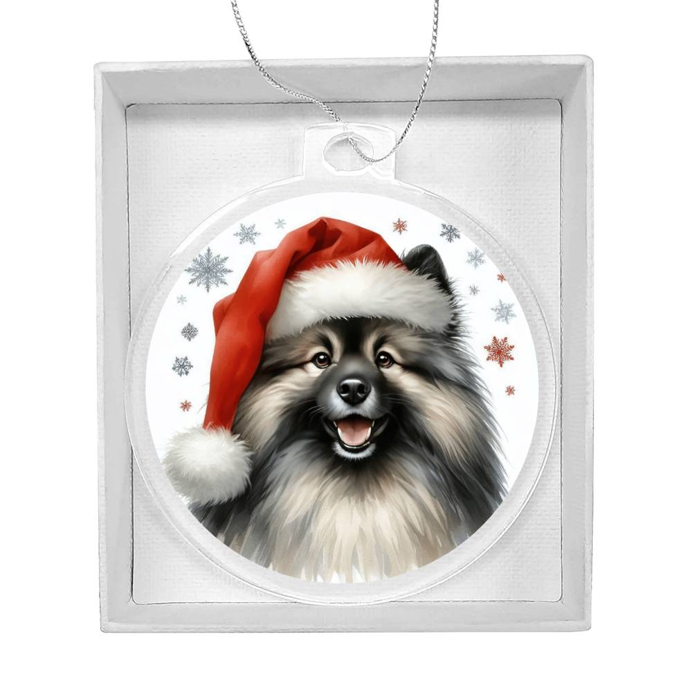 Christmas Dog - Keeshond - Acrylic Ornament