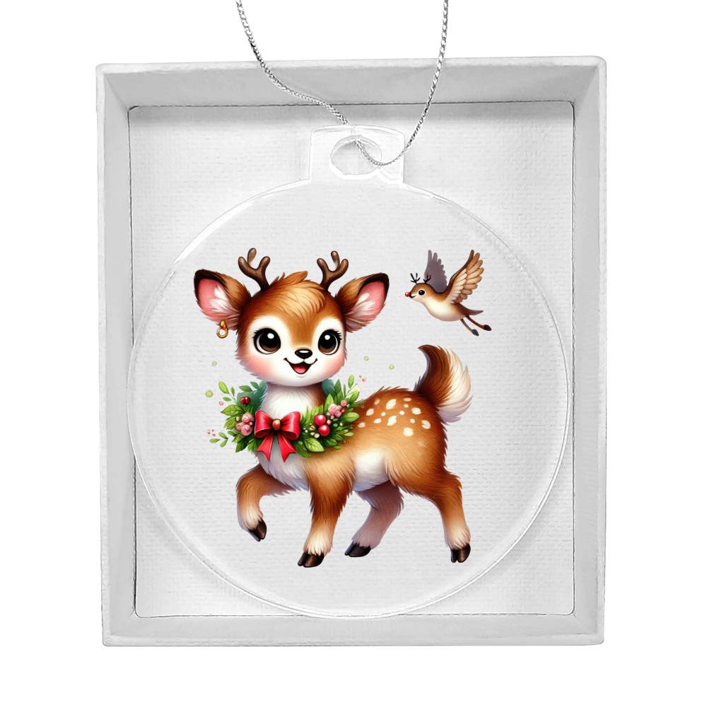 Cute Christmas Reindeer 017 - Acrylic Ornament
