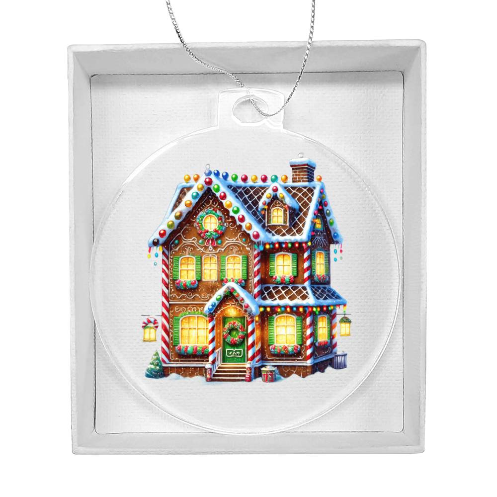 Christmas Gingerbread House 019 - Acrylic Ornament