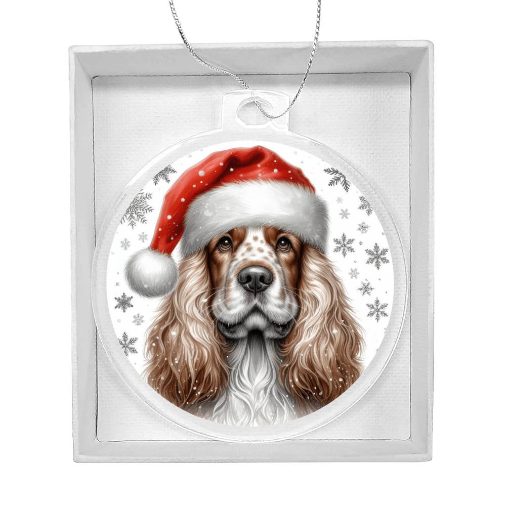 Christmas Dog - Clumber Spaniel - Acrylic Ornament