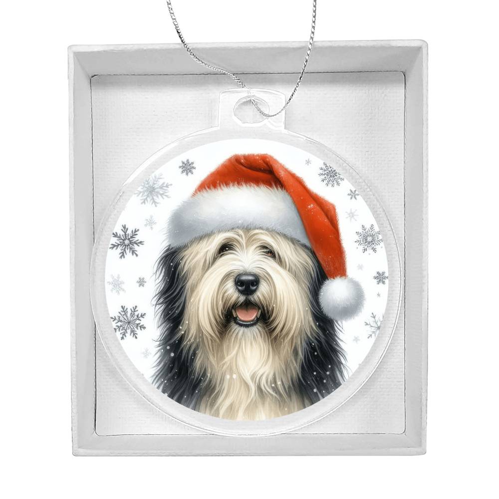 Christmas Dog - Polish Lowland Sheepdog - Acrylic Ornament