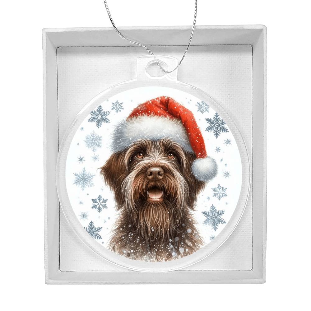 Christmas Dog - Wirehaired Pointing Griffon - Acrylic Ornament