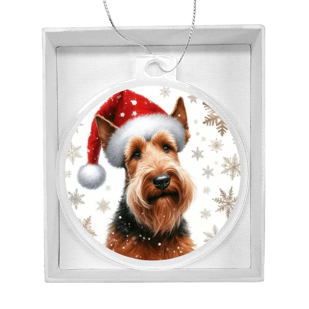 Christmas Dog - Irish Terrier - Acrylic Ornament