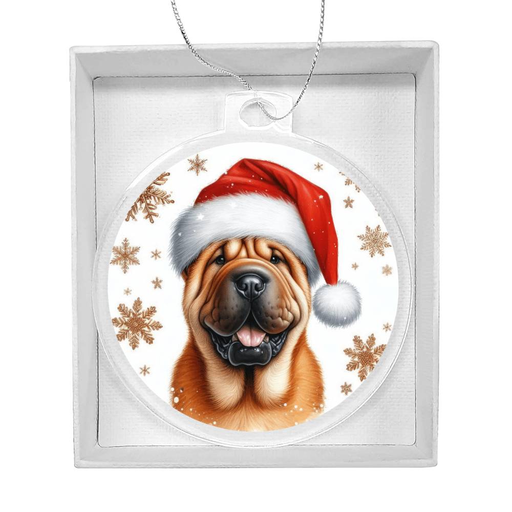 Christmas Dog - Shar-Pei - Acrylic Ornament