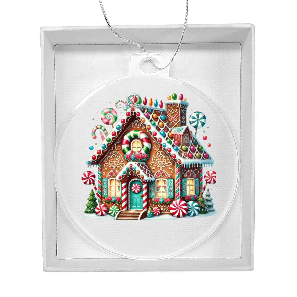 Christmas Gingerbread House 017 - Acrylic Ornament