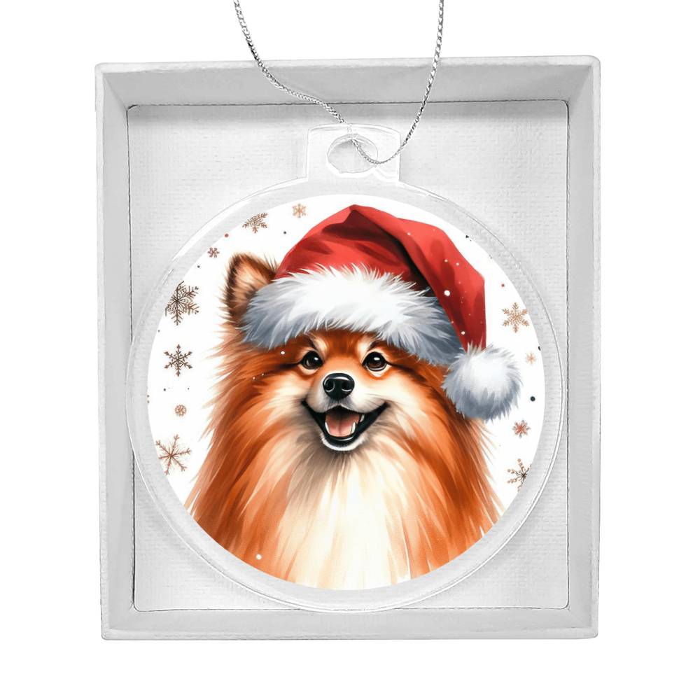 Christmas Dog - Finnish Spitz - Acrylic Ornament