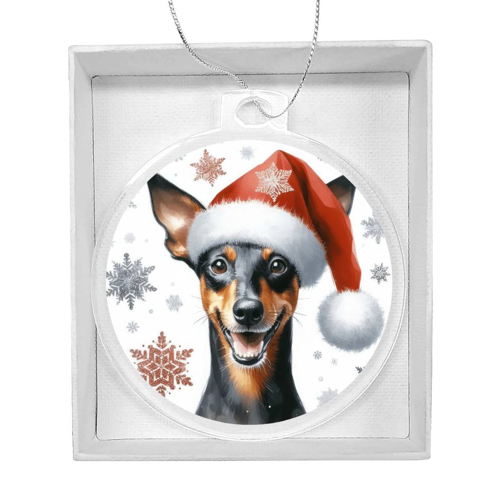 Christmas Dog - Manchester Terrier - Acrylic Ornament