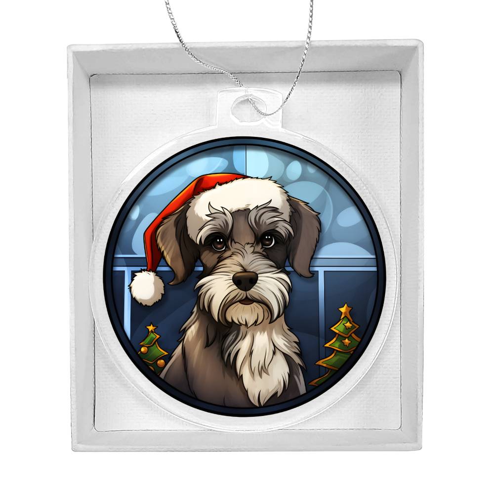 Dog Stained Glass Christmas Design 026 - Acrylic Ornament