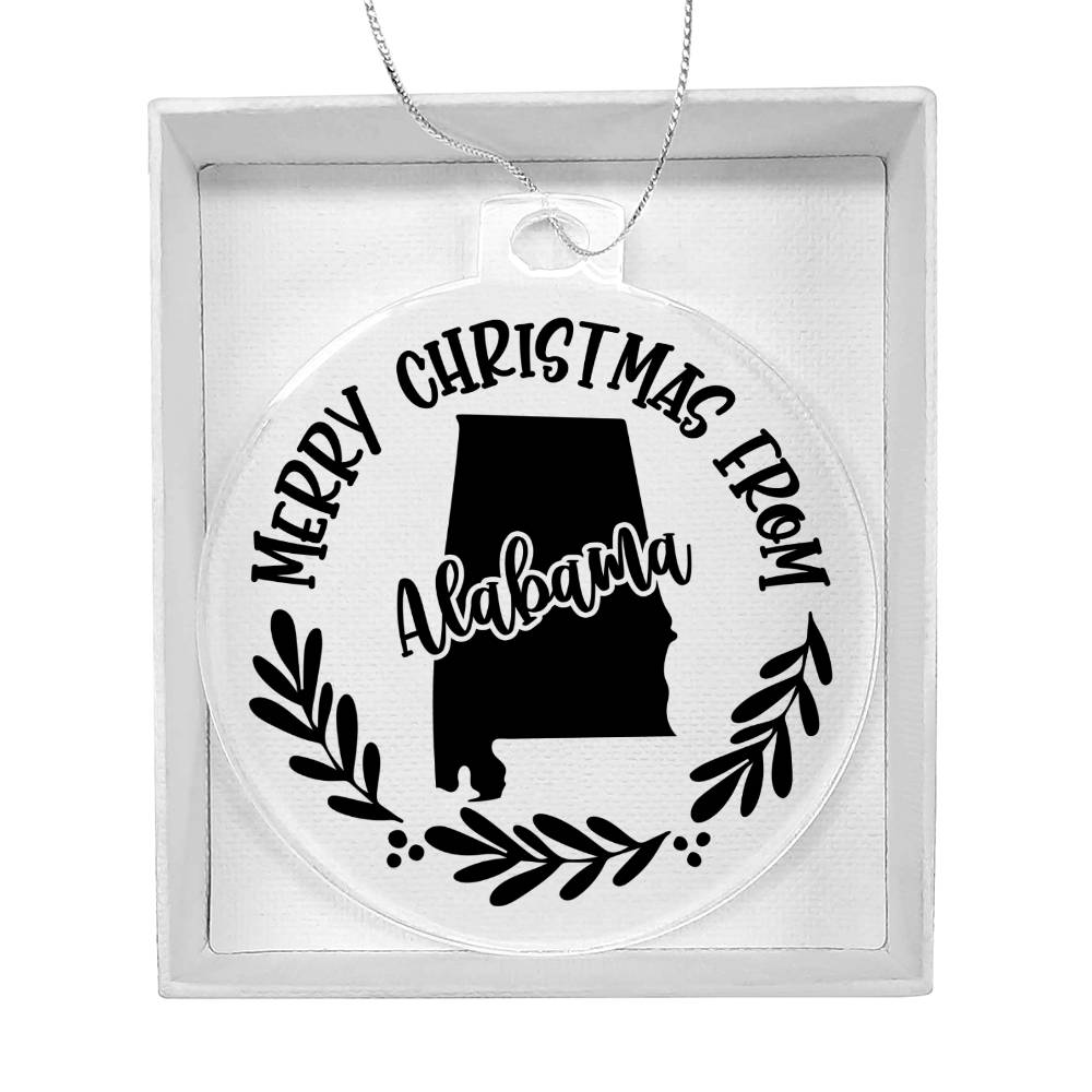Merry Christmas From Alabama - Acrylic Ornament