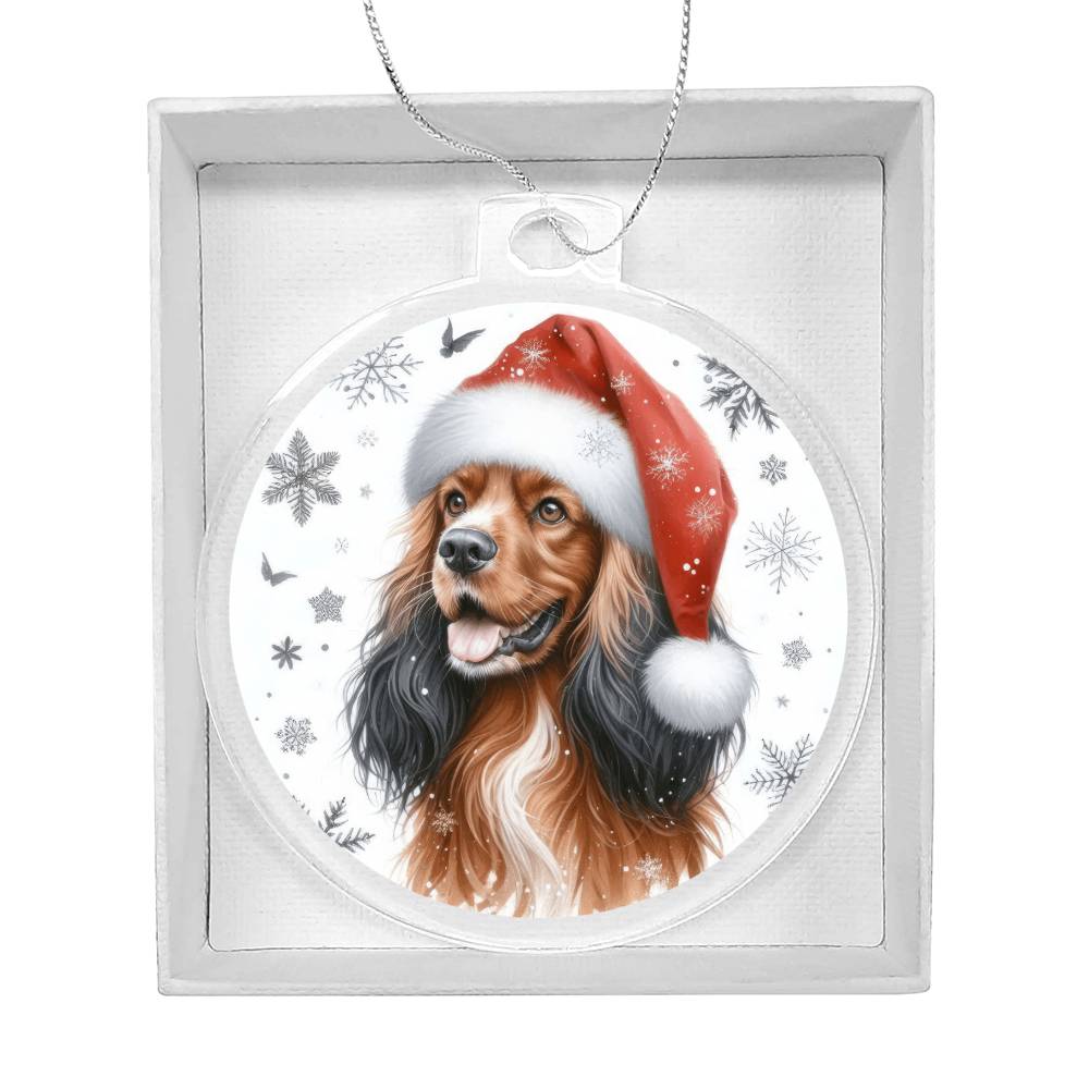 Christmas Dog - Field Spaniel - Acrylic Ornament