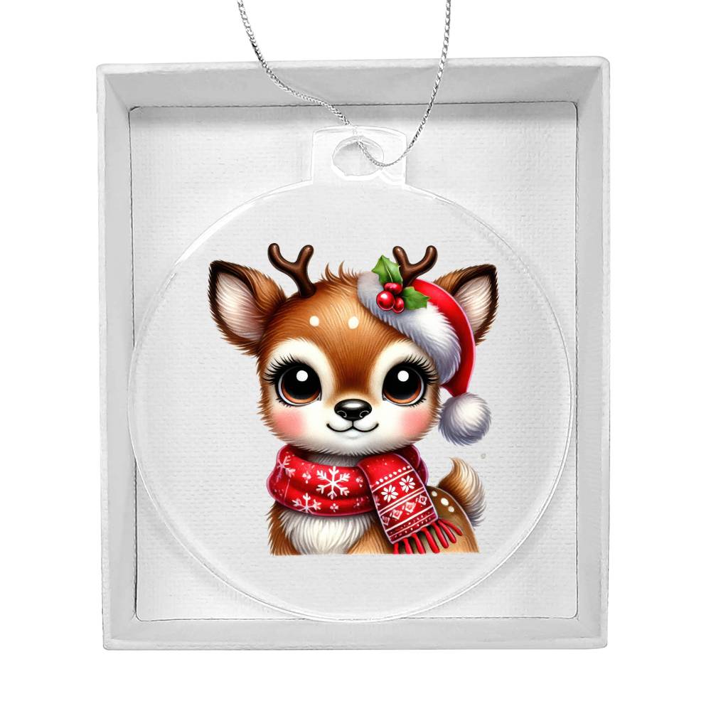 Cute Christmas Reindeer 010 - Acrylic Ornament