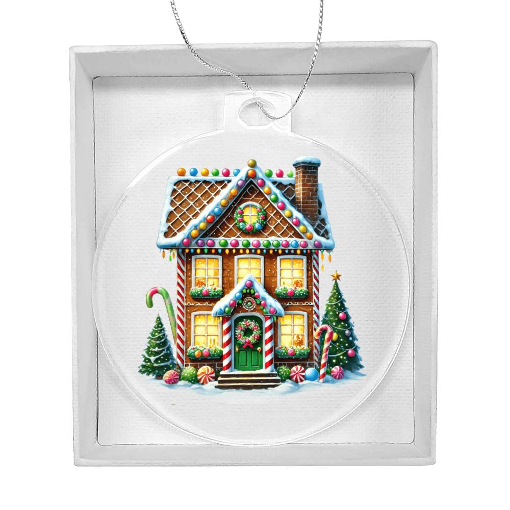 Christmas Gingerbread House 020 - Acrylic Ornament