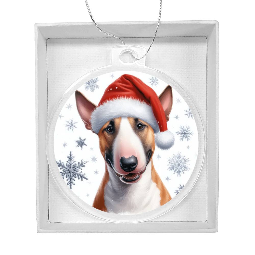 Christmas Dog - Miniature Bull Terrier - Acrylic Ornament