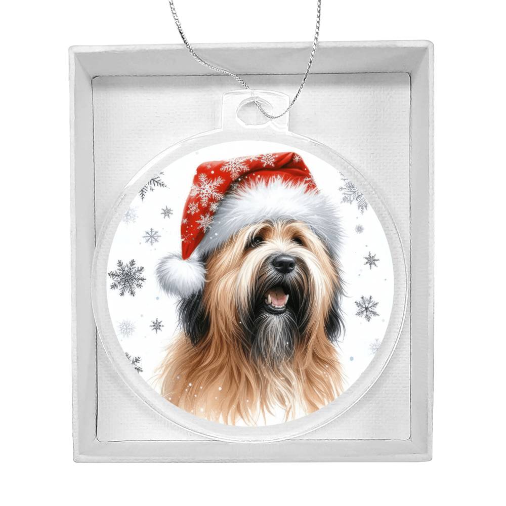 Christmas Dog - Briard - Acrylic Ornament