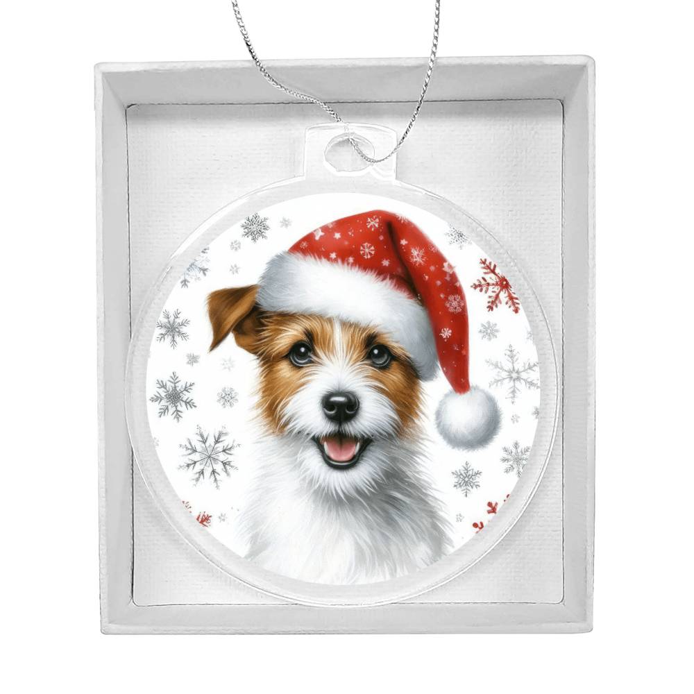 Christmas Dog - Jack Russell Terrier - Acrylic Ornament