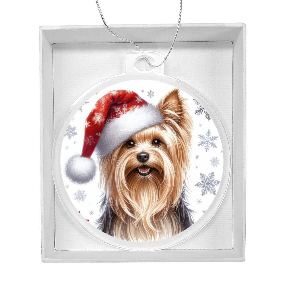 Christmas Dog - Silky Terrier - Acrylic Ornament