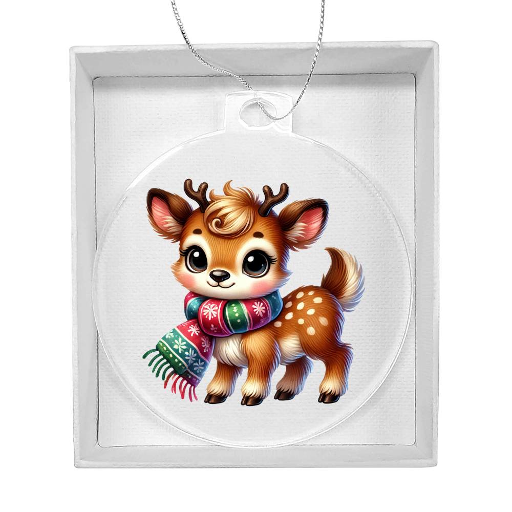 Cute Christmas Reindeer 009 - Acrylic Ornament
