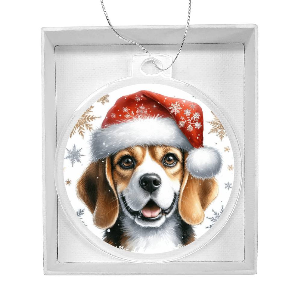 Christmas Dog - Beagle - Acrylic Ornament