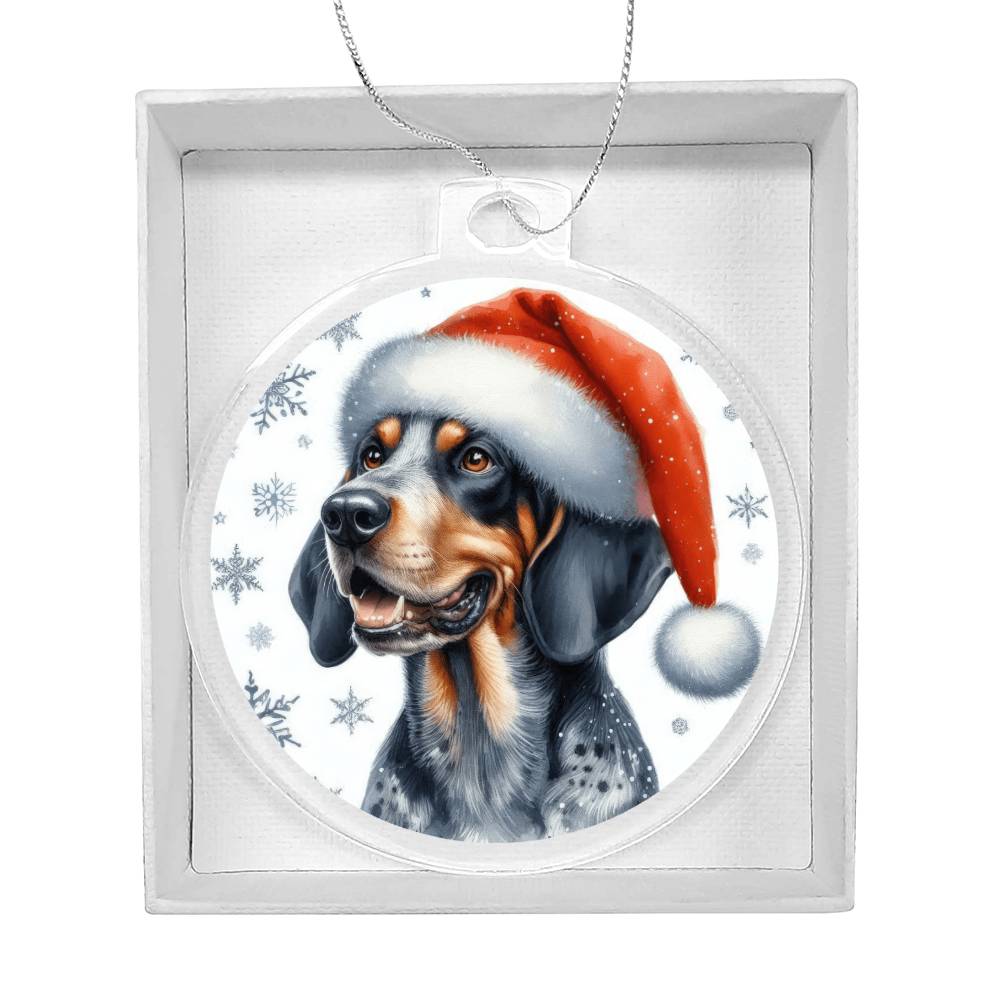 Christmas Dog - Bluetick Coonhound - Acrylic Ornament