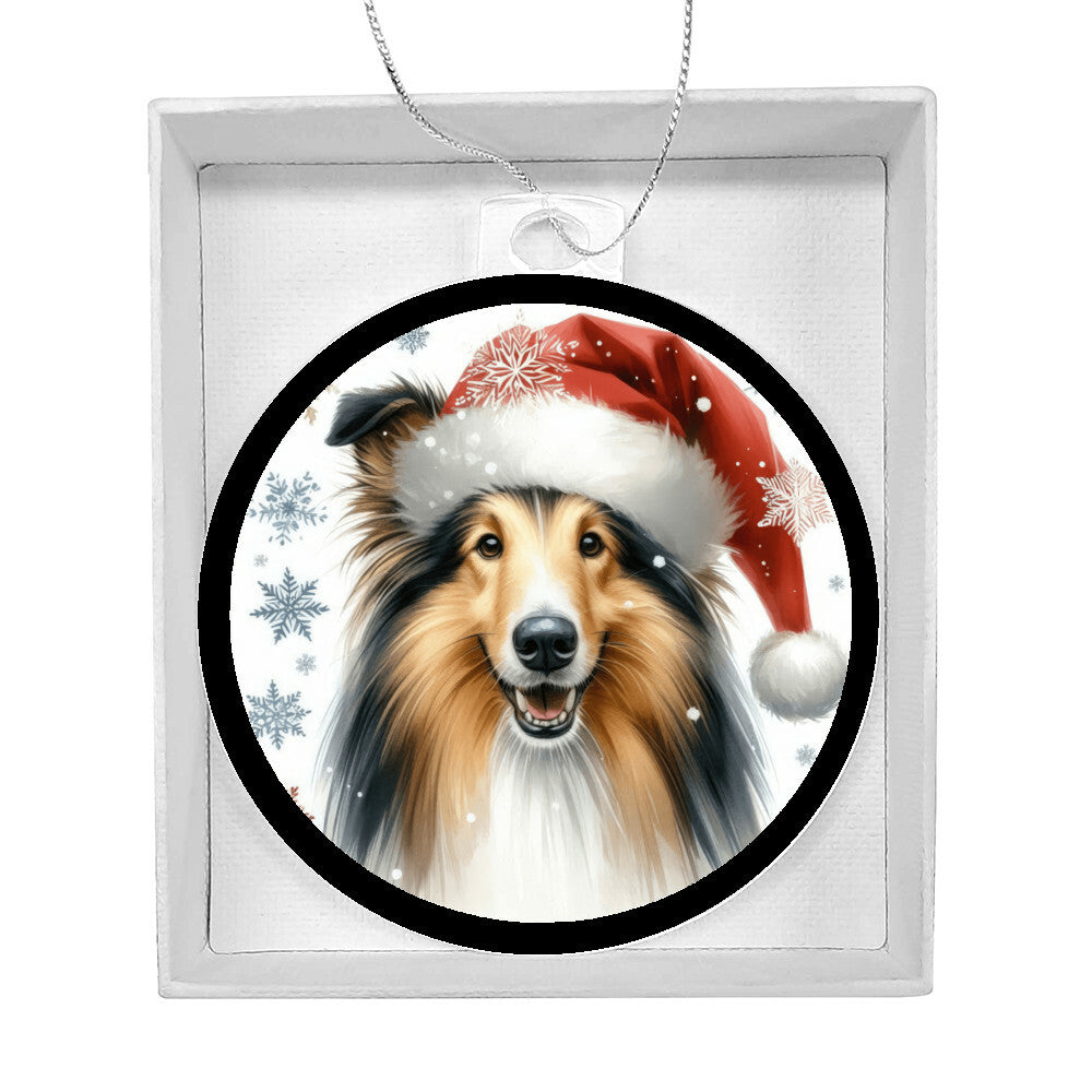 Christmas Dog - Collie - Acrylic Ornament