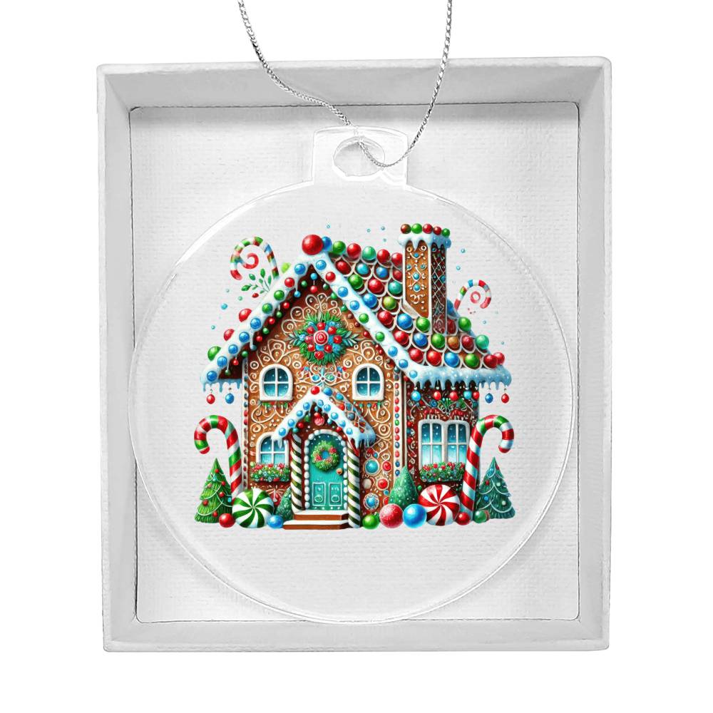 Christmas Gingerbread House 016 - Acrylic Ornament