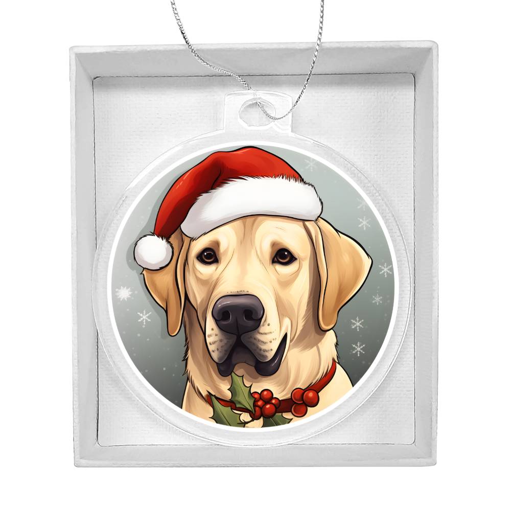 Dog Stained Glass Christmas Design 016 - Acrylic Ornament