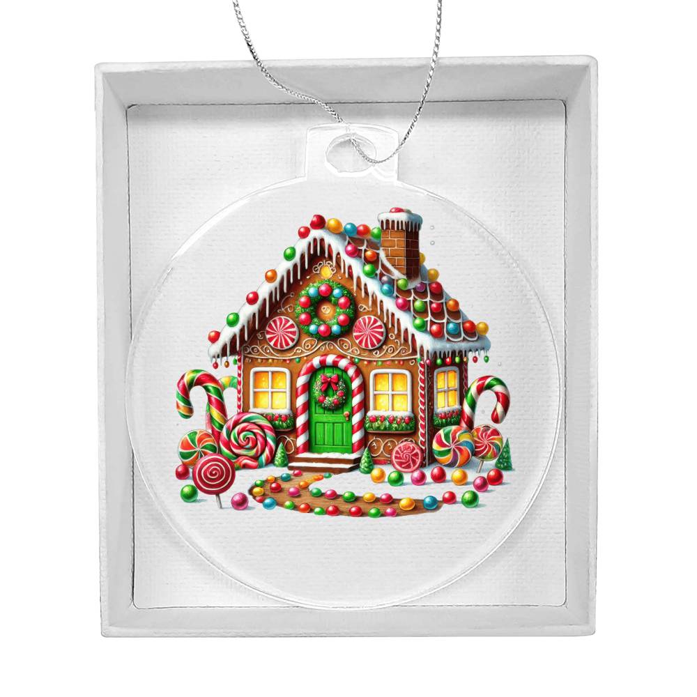 Christmas Gingerbread House 008 - Acrylic Ornament