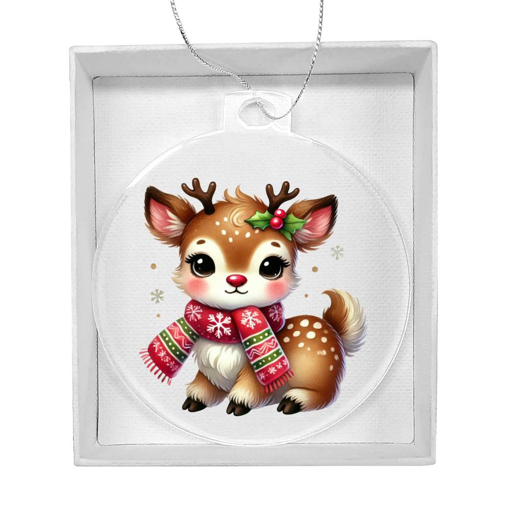 Cute Christmas Reindeer 016 - Acrylic Ornament