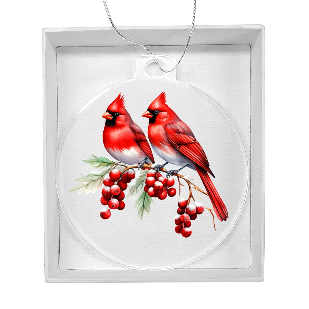 Christmas Cardinal 012 - Acrylic Ornament