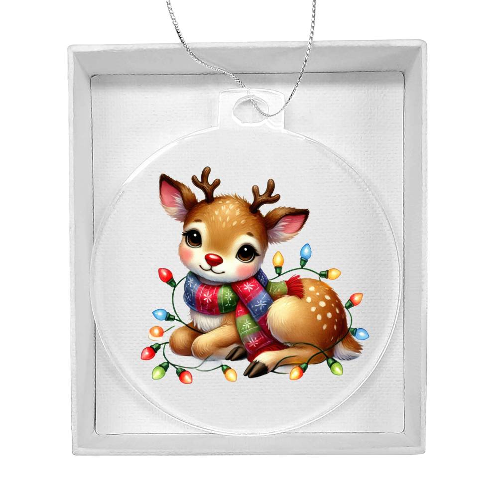 Cute Christmas Reindeer 024 - Acrylic Ornament