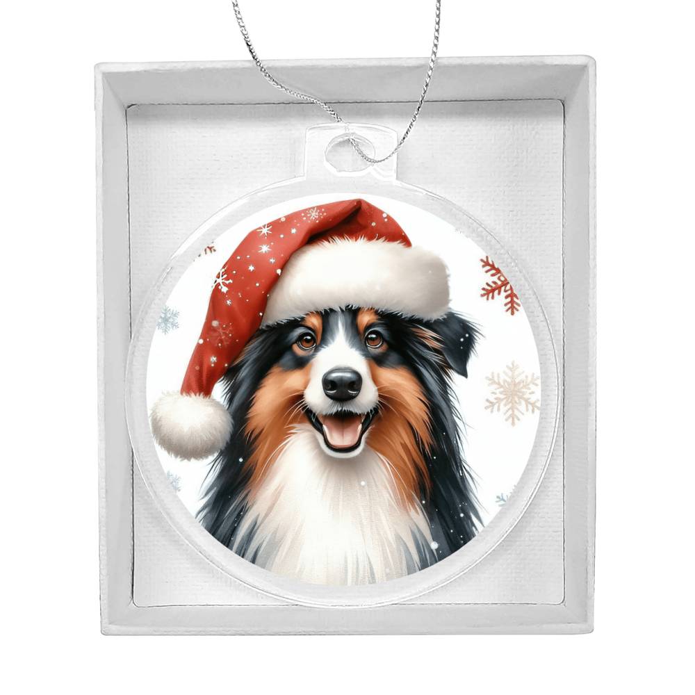 Christmas Dog - Miniature American Shepherd - Acrylic Ornament