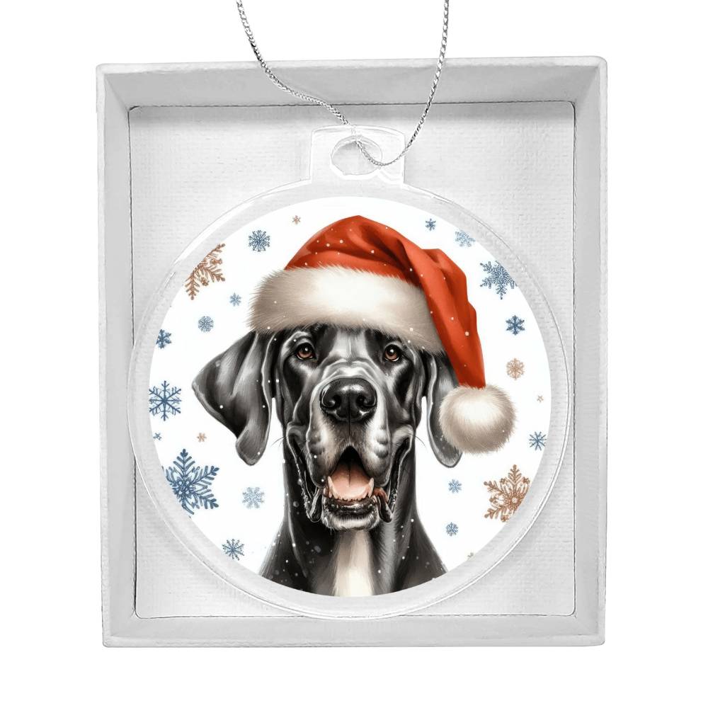 Christmas Dog - Great Dane - Acrylic Ornament