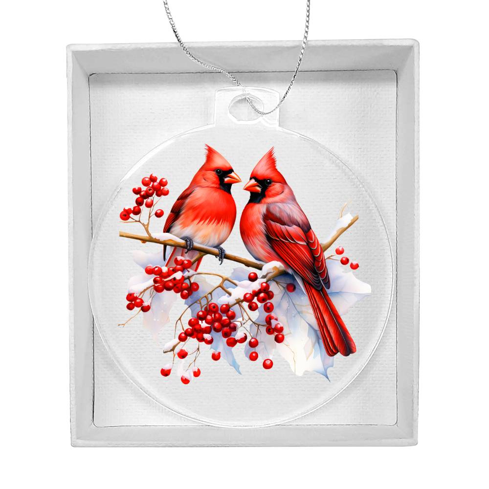 Christmas Cardinal 011 - Acrylic Ornament