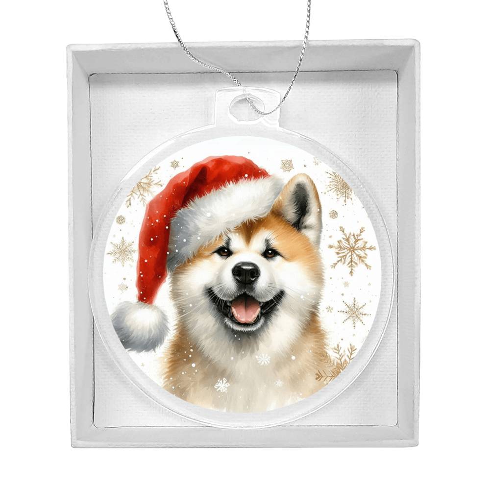 Christmas Dog - Akita - Acrylic Ornament