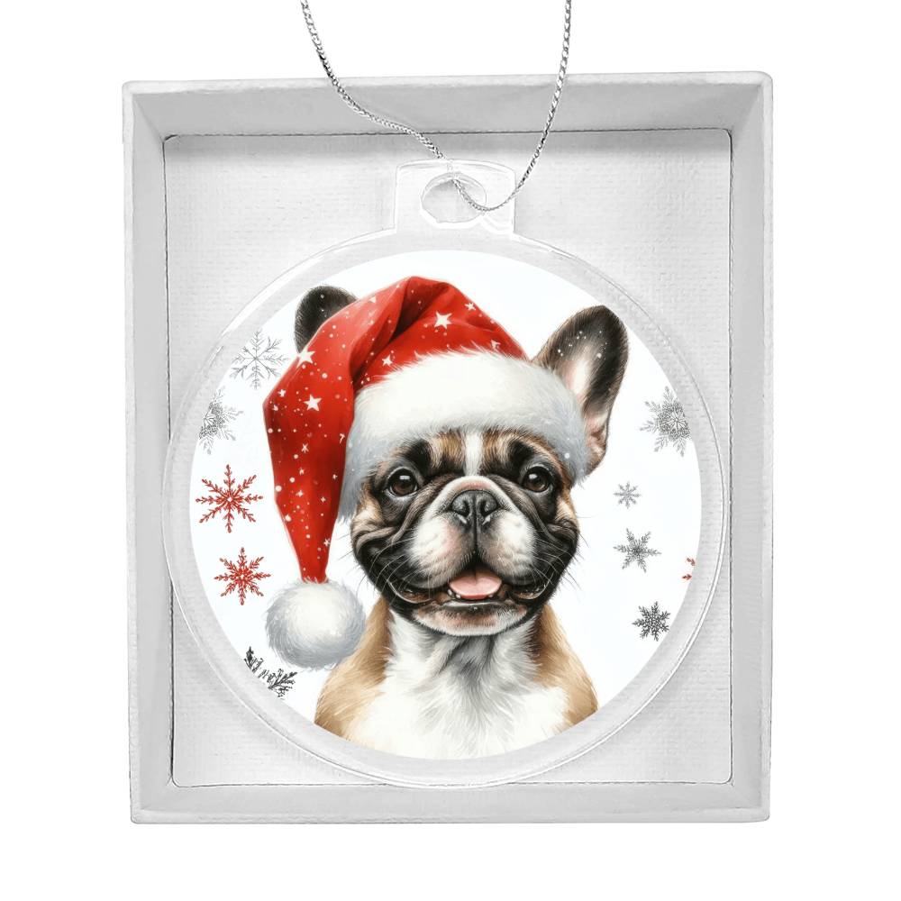 Christmas Dog - French Bulldog - Acrylic Ornament
