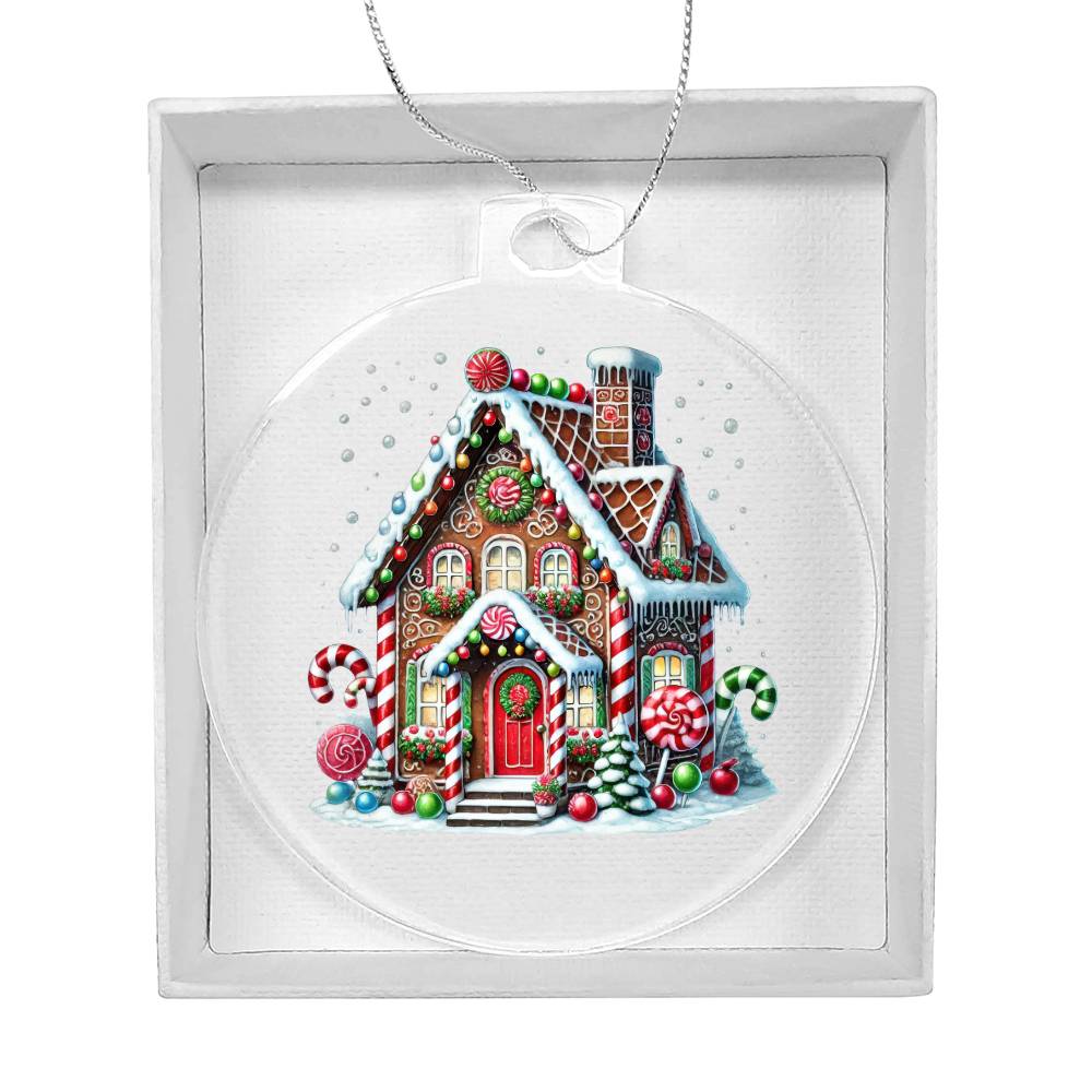 Christmas Gingerbread House 018 - Acrylic Ornament