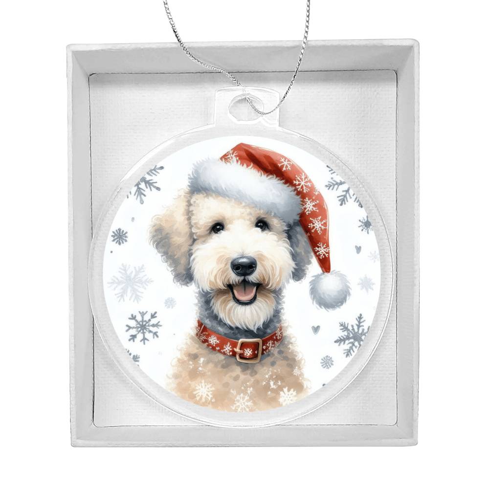 Christmas Dog - Bedlington Terrier - Acrylic Ornament