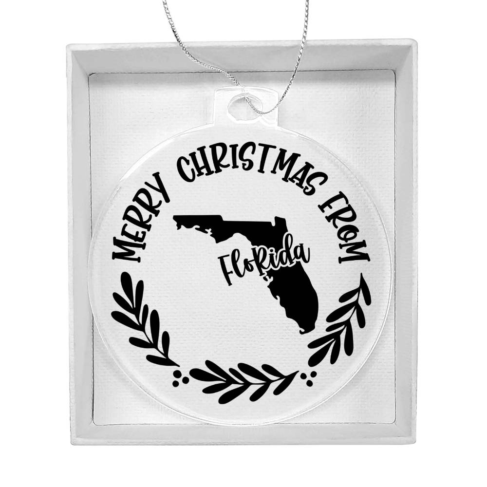 Merry Christmas From Florida - Acrylic Ornament