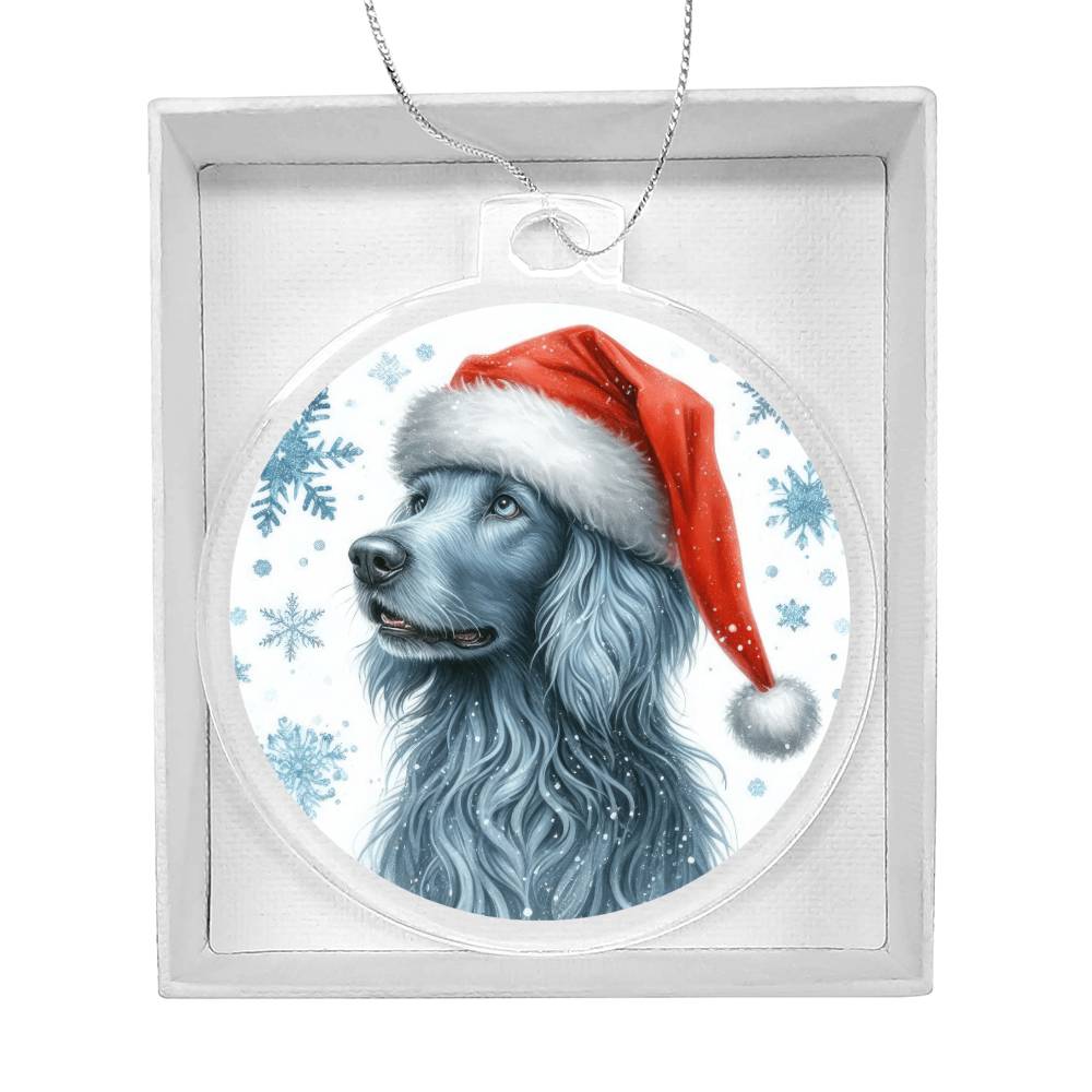 Christmas Dog - Blue Lacy - Acrylic Ornament
