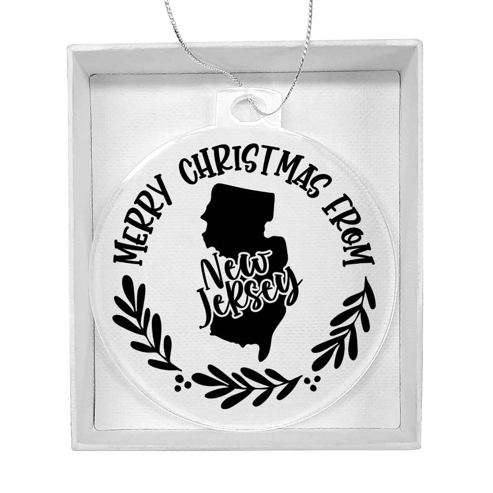 Merry Christmas From New Jersey - Acrylic Ornament