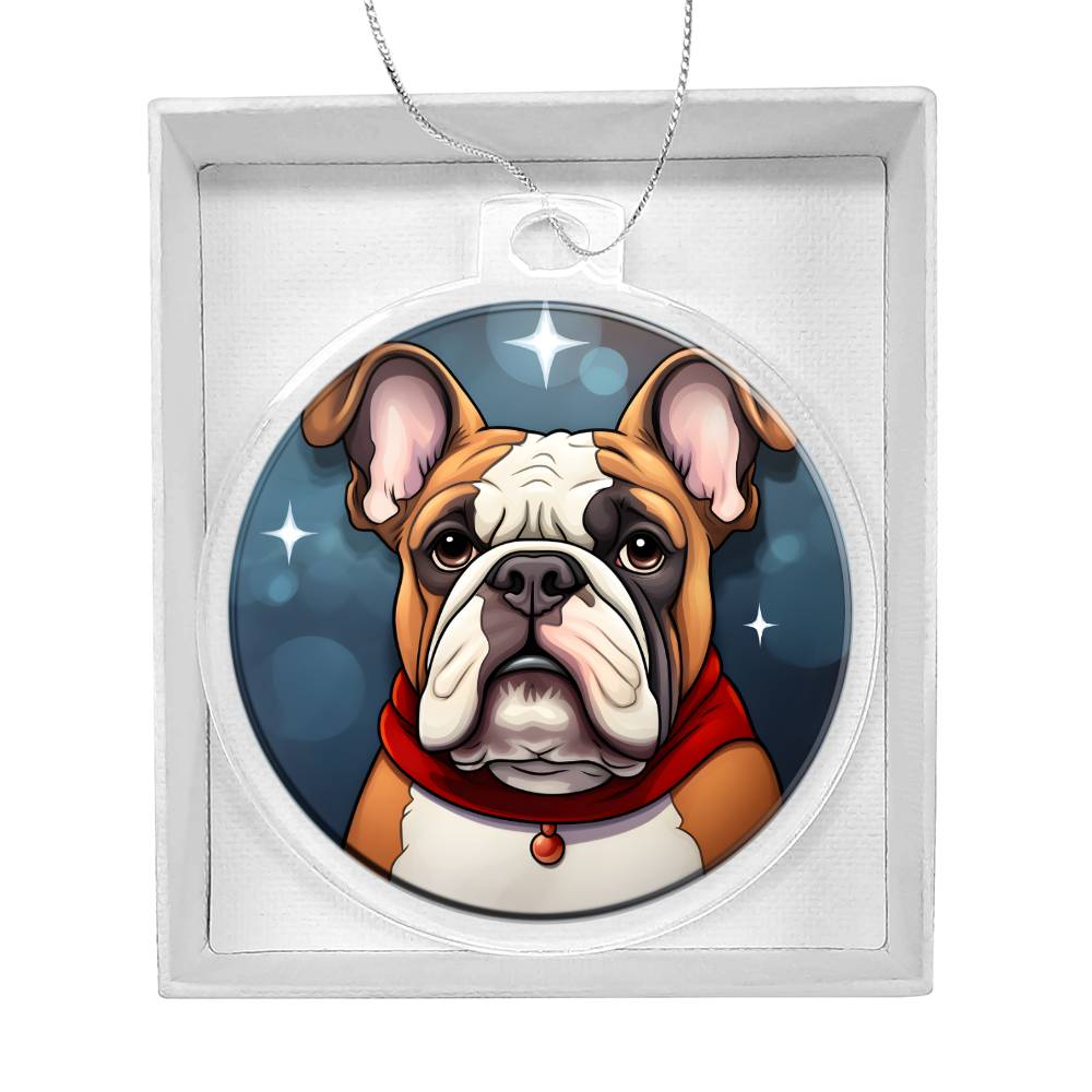 Dog Stained Glass Christmas Design 017 - Acrylic Ornament