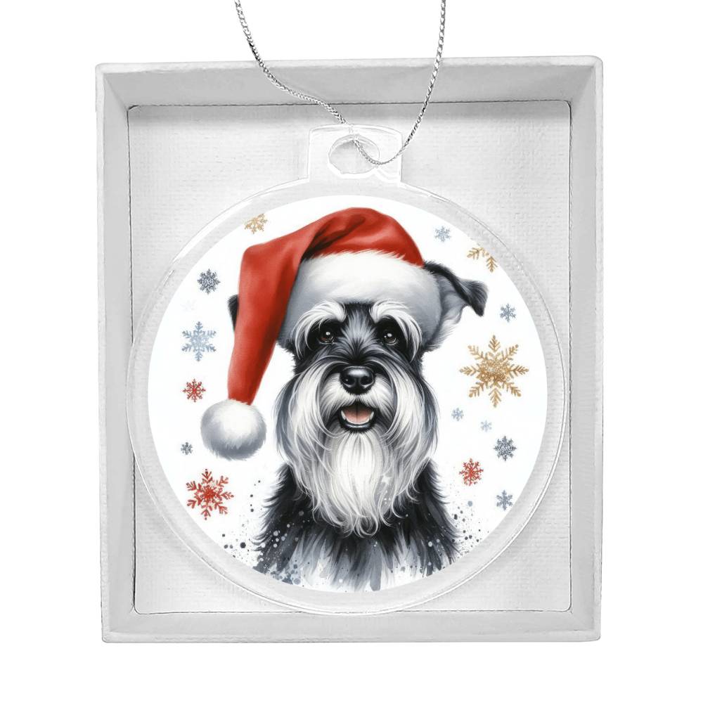 Christmas Dog - Standard Schnauzer - Acrylic Ornament
