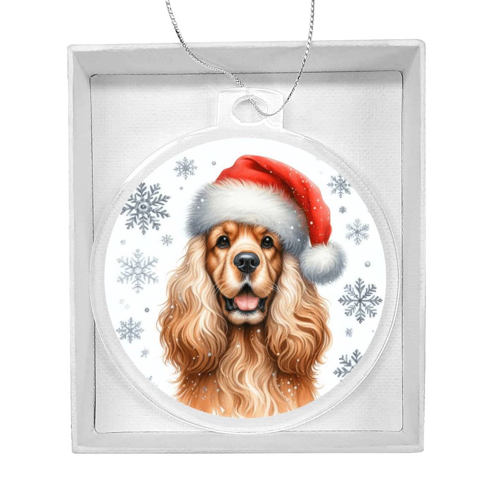 Christmas Dog - English Cocker Spaniel - Acrylic Ornament