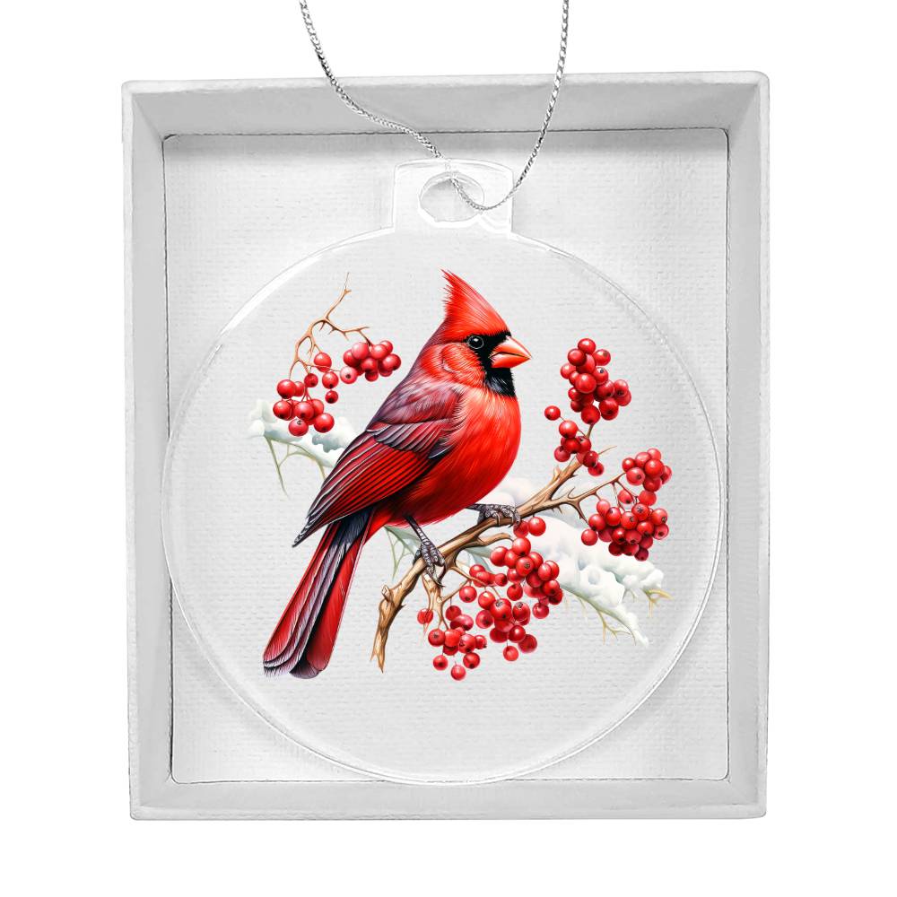 Christmas Cardinal 009 - Acrylic Ornament