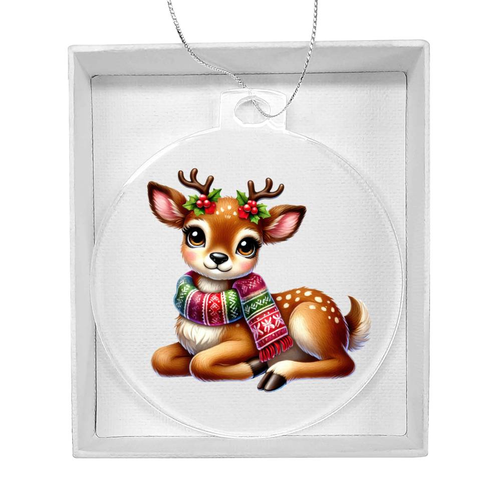 Cute Christmas Reindeer 005 - Acrylic Ornament